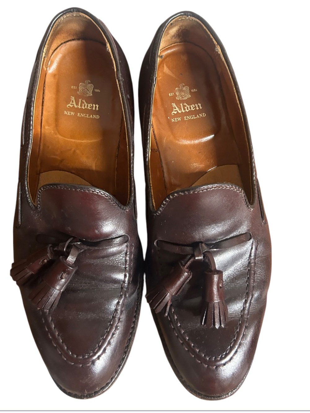 Alden Tassel Loafer burgundy calfskin leather Size 7.5